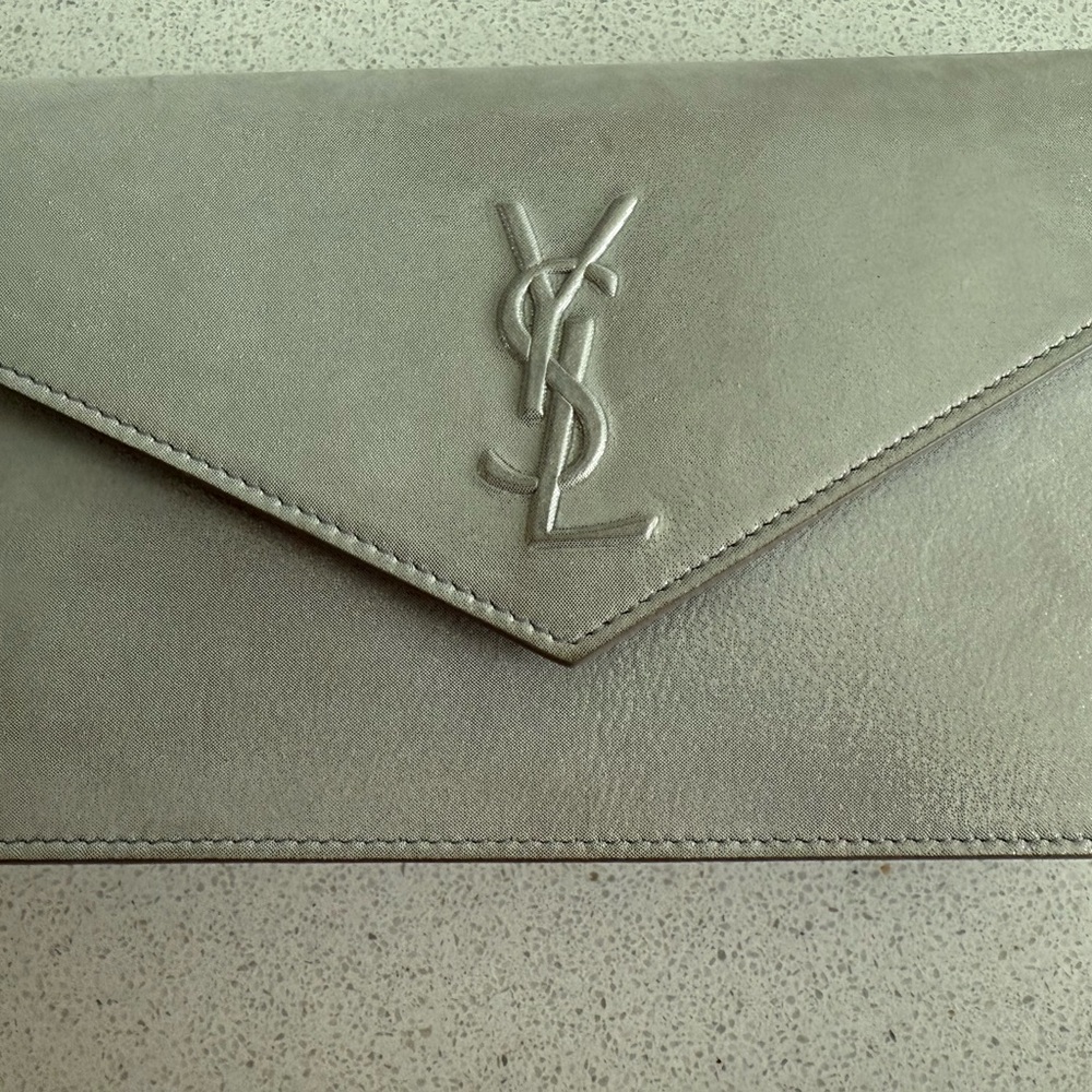 Saint Laurent Silver Chain Clutch
